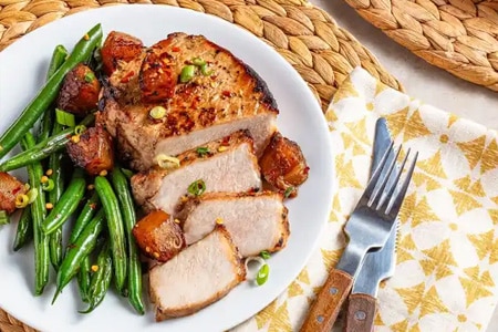 Air Fryer Maple-Teriyaki Glazed Pork